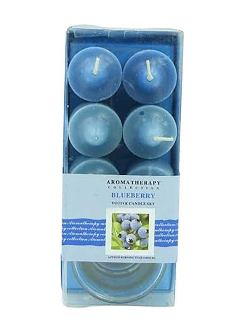 BABAZAM 6-Pcs of Blueberry Scented Candle with Durable Glass Candle Holder for Home Birthday Valentine Anniversary Wedding 8x19x6cm  - Image 2