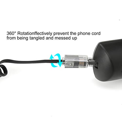 Uvital Telephone Cord Detangler(10 Pack), Wireless Anti-Tangle Telephone Handset Cable 360 Degree Rotating Landline Swivel Cord Untangler Black - Image 2