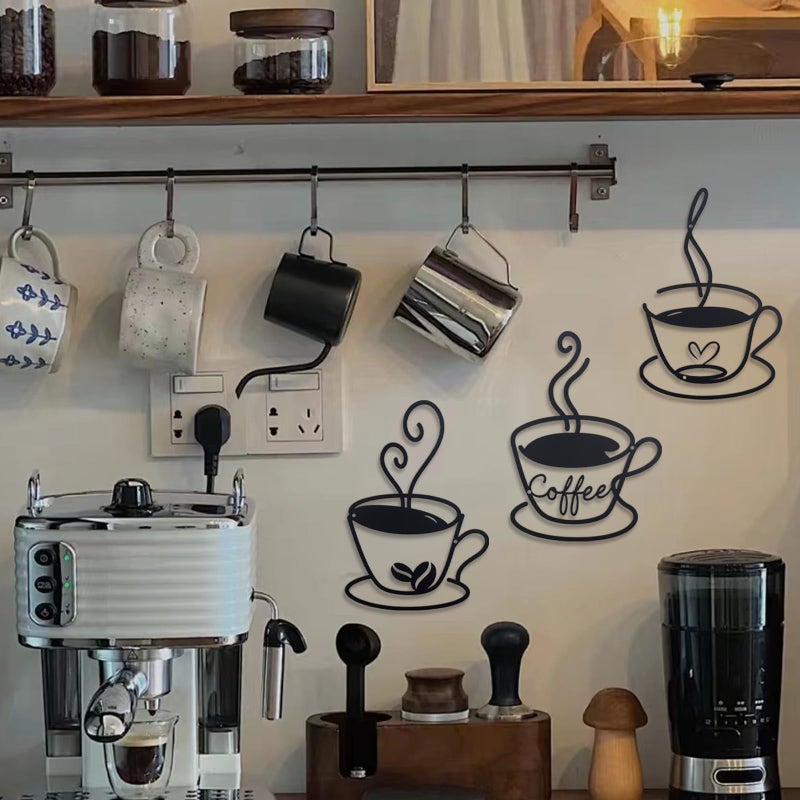 OYEFLY Coffee Cup Metal Wall Art, Vintage Metal Coffee Cup Wall Decor (style 1) - Image 4