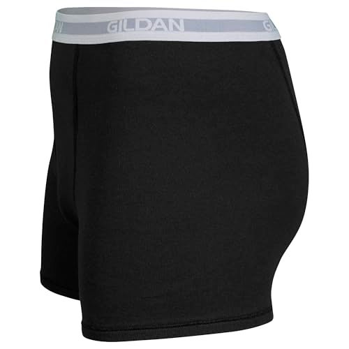 Gildan شورتات داخلية للرجال من جيلدان، عبوة متعددة، أسود/رمادي فحمي/رمادي رياضي (5 قطع)، كبير - Image 4