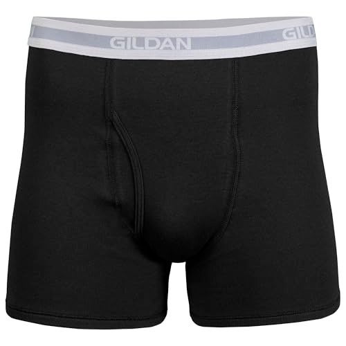 Gildan شورتات داخلية للرجال من جيلدان، عبوة متعددة، أسود/رمادي فحمي/رمادي رياضي (5 قطع)، كبير - Image 3