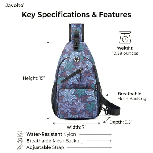 Javolto Sling Bag for Men Crossbody Backpack, Small Sling Backpack Mens Shoulder Bag, Casual Daypack Hiking Bag for Travel - Image 4