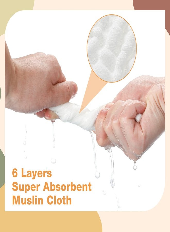 Reginary 30 Pack White Muslin Baby Bibs for Boy Girl Adjustable 6 Layers Cotton Baby Bandana Drool Bibs Bulk Soft Absorbent Washable Snap Muslin Burp Cloth for Newborn Infant Drooling Eating Feeding - Image 4