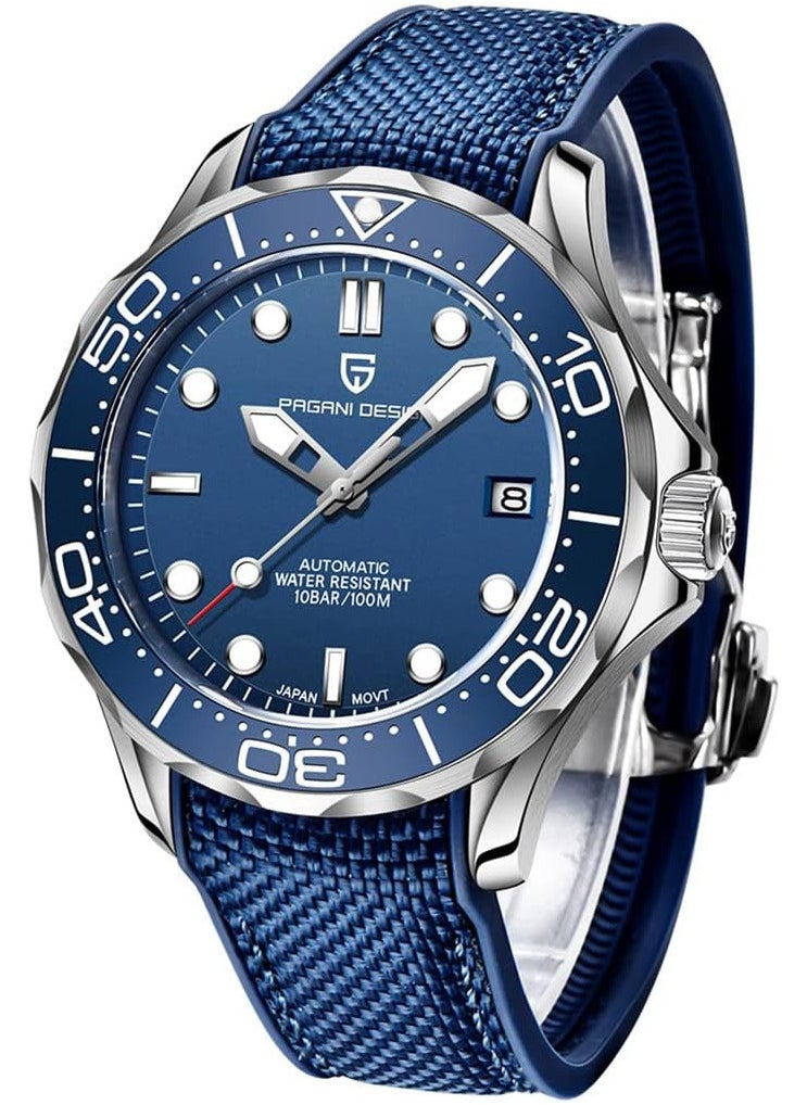 PAGANI DESIGN New Men's Automatic Mechanical Watches, High-Quality Metal Frame, Blue Dial With Blue Nylon Strap, Fashionable And Luxurious, Imported High-Quality Movement, Waterproof PD1667  - Image 1