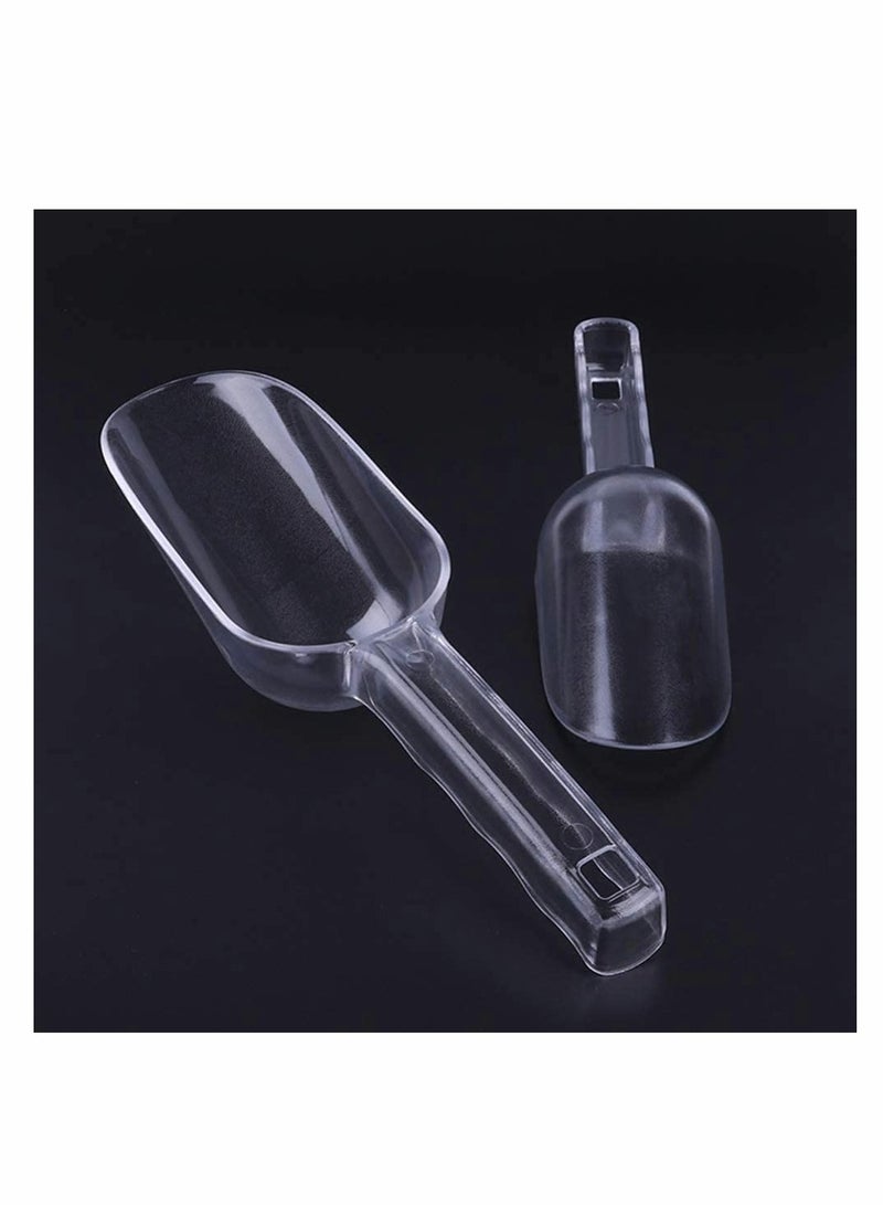 KASTWAVE Clear Shovel Scoop, 2 Pack Ice Scoop Food Serving Clear Shovel Scoop Multifunctional Sweets Spoon Scoop for Kitchen Wedding Party (Small, Large) - Image 5