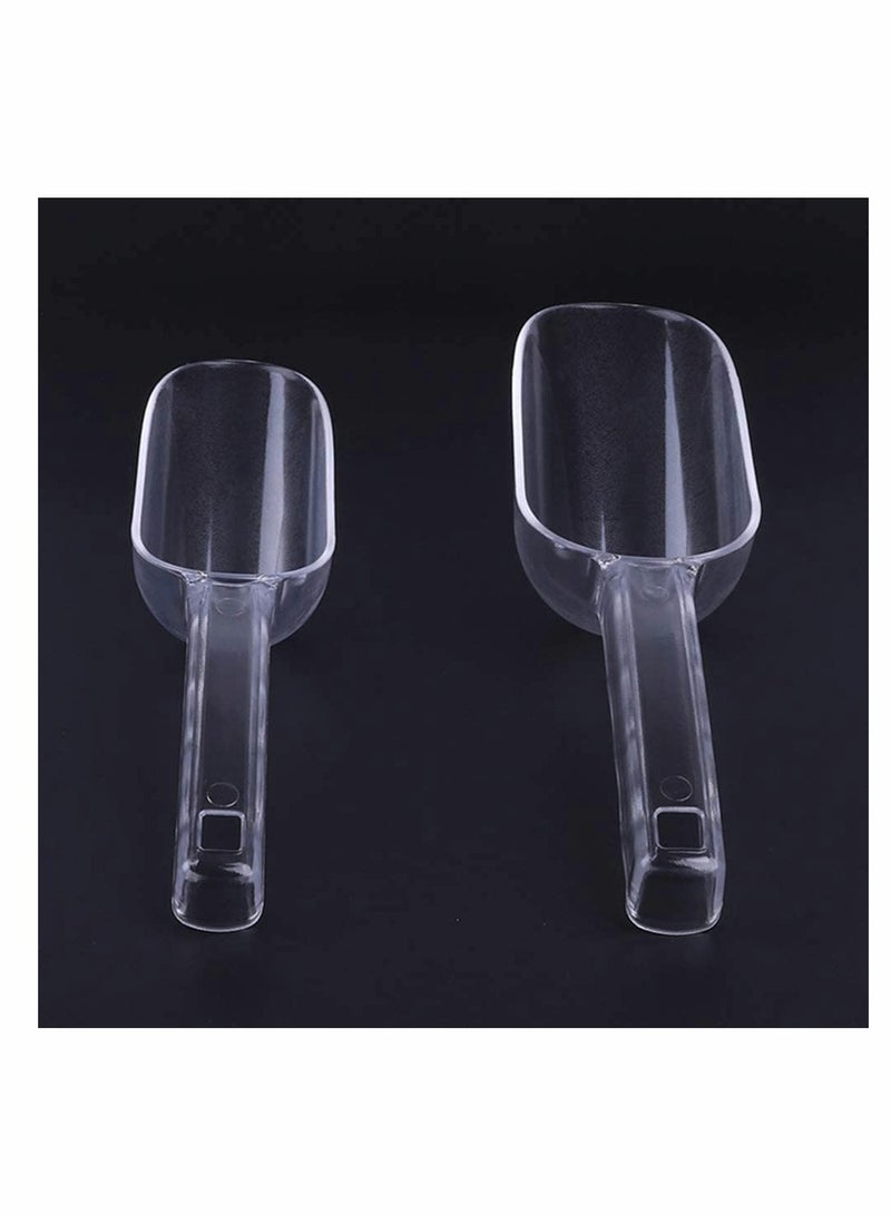 KASTWAVE Clear Shovel Scoop, 2 Pack Ice Scoop Food Serving Clear Shovel Scoop Multifunctional Sweets Spoon Scoop for Kitchen Wedding Party (Small, Large) - Image 3