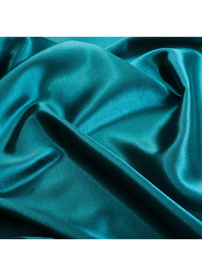 Generic Double-sided Crystal Satin Solid Color Photo Background Cloth Ins Style Jewelry Cosmetics Nail Art Shooting Decorative Props Photography-Body Color:Peacock Blue Peacock Blue 75*100cm