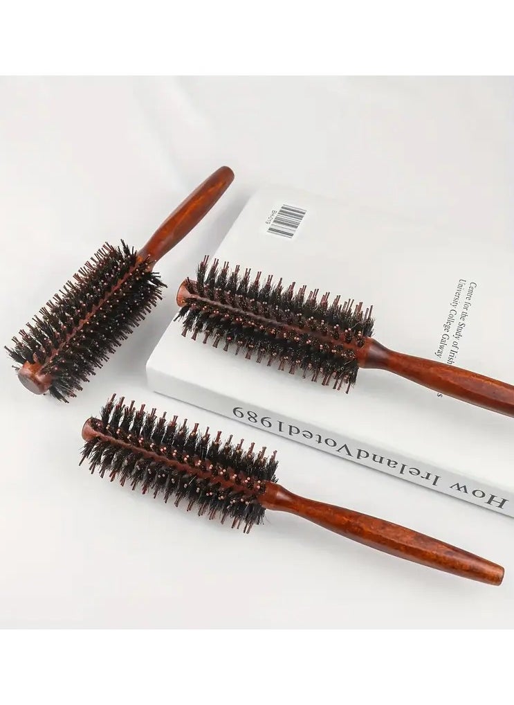 Rozino - Beechwood Handle Hair Brush - Nylon & Bristle Blend for All Hair Types, Detangling and Styling Comb A3 - Image 1