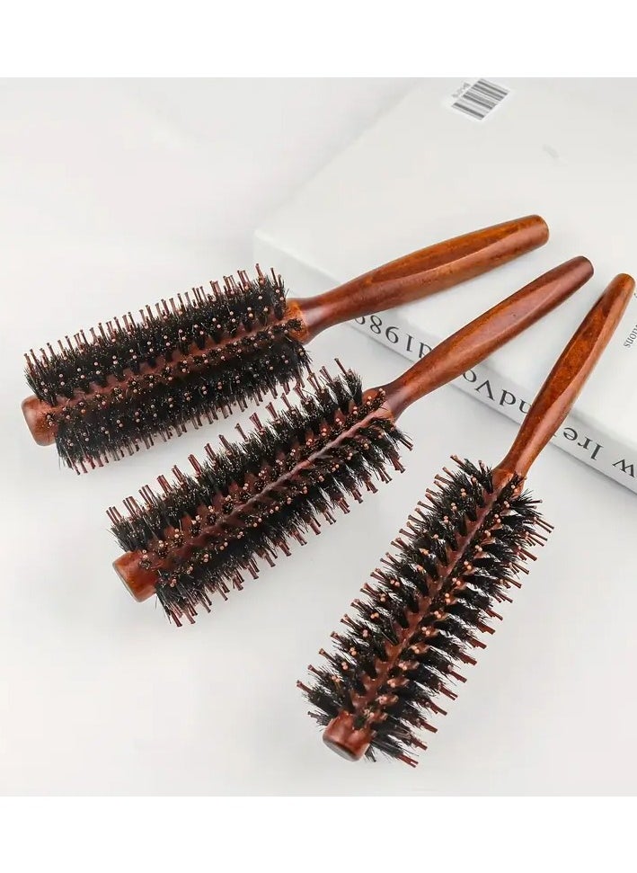 Rozino - Beechwood Handle Hair Brush - Nylon & Bristle Blend for All Hair Types, Detangling and Styling Comb A3 - Image 1