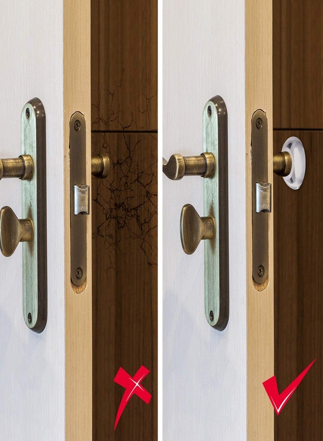 Dermasy Door Stopper Wall Protector,Dermasy 6 Pcs Round Soft Rubber Door Stopper Wall Protector Reusable Self Adhesive Door Handle Bumper For Wall And Refrigerator Door Quiet Shock Absorben (Clear) - Image 2