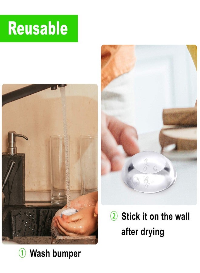 Dermasy Door Stopper Wall Protector,Dermasy 6 Pcs Round Soft Rubber Door Stopper Wall Protector Reusable Self Adhesive Door Handle Bumper For Wall And Refrigerator Door Quiet Shock Absorben (Clear) - Image 5