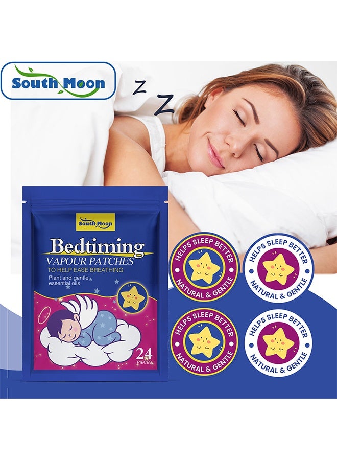 SOUTH MOON Bedtiming Vapour Patches to Help Ease Breathing -Plant and Gentle Essential Oils, Sleep Patches for Adults, Upgraded Sleep Patches Set, Easy to Apply and Comfortable, Premium Ingredients, for Men and Women 24 Pieces - Image 1