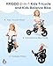 KRIDDO 2in1 Kids Balance Bike and Kids Tricycle for 2 to 5 Year Old Toddler Balance Bike with Detachable Pedals Tricycles for 35 Year Olds with Stitched Soft Grip Black - Image 4