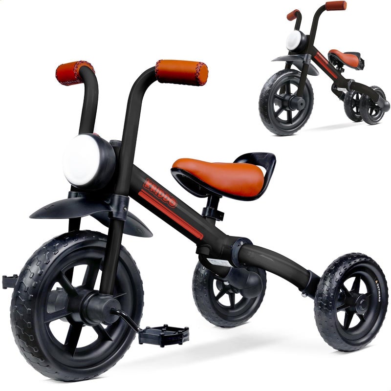 KRIDDO 2in1 Kids Balance Bike and Kids Tricycle for 2 to 5 Year Old Toddler Balance Bike with Detachable Pedals Tricycles for 35 Year Olds with Stitched Soft Grip Black - Image 2