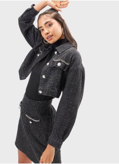 Pocket Detail Crop Jacket