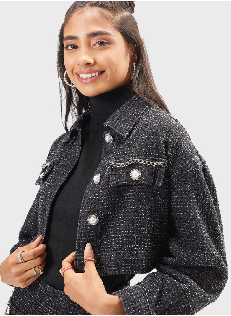 Lee Cooper - Pocket Detail Crop Jacket - Image 1