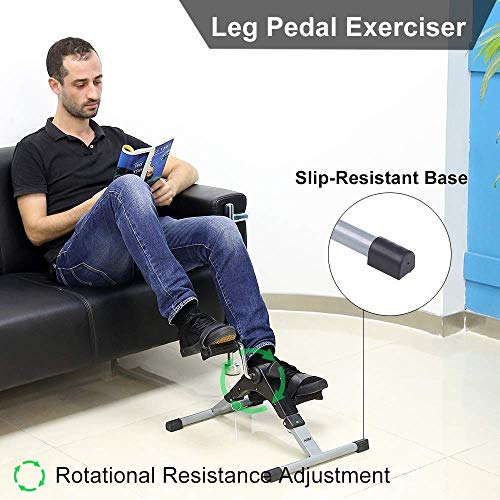 Inditradition Mini Bike Digital Pedal Exercise Machine | Fitness Cycle for Home With Resistance Knob & LCD Display (50 x 38 x 31 CM | Black/Grey) - Image 5