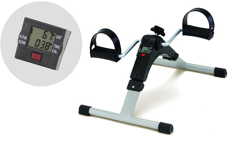 Inditradition Mini Bike Digital Pedal Exercise Machine | Fitness Cycle for Home With Resistance Knob & LCD Display (50 x 38 x 31 CM | Black/Grey) - Image 1