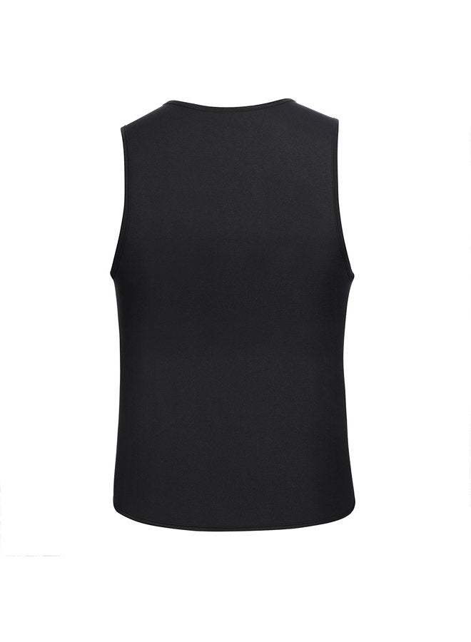 CORATED Men Sauna Vest Sweat Waist Trainer Zipper Hot Neoprene Tank Top Corset Compression Body Shaper Sauna Shirt Workout (Blackzip,3XL) - Image 5