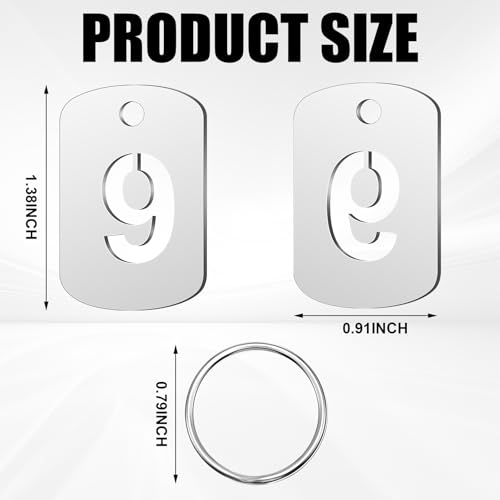 Zonon 1100 Numbered Metal Tags with Key Rings Hollowed Stainless Steel Number Tags Metal Coat Check Key ID Label for Home Office Dormitory Cabinet House LockersRectangle - Image 3