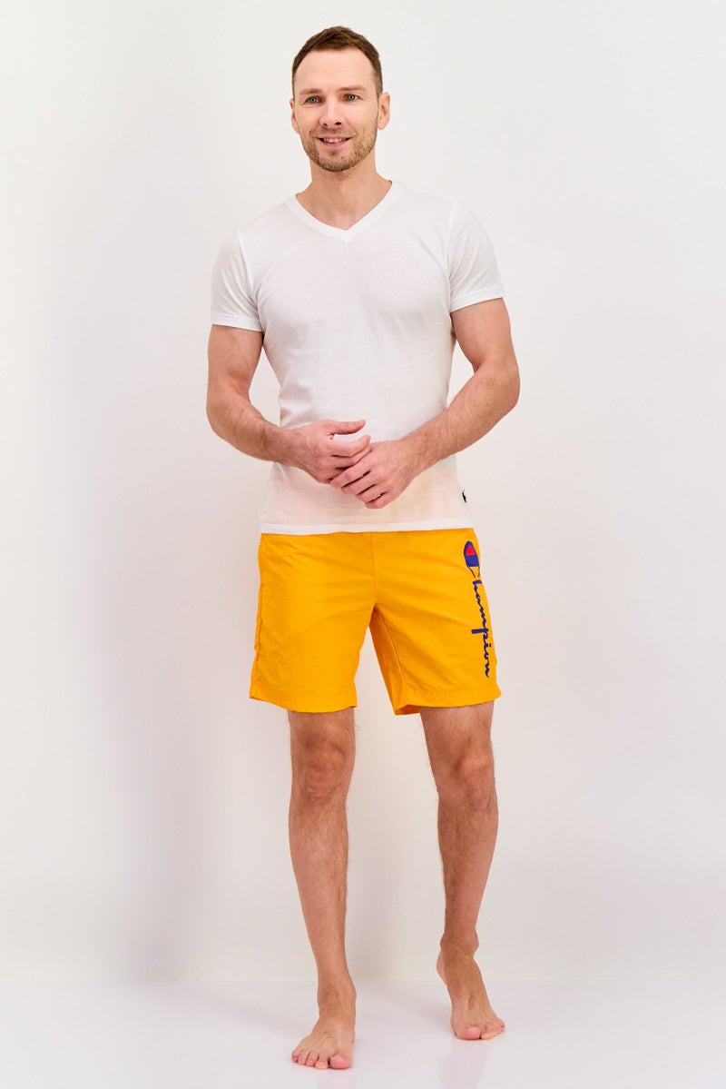 Champion Men Drawstring Graphic Print Swim Shorts, Orange - Image 4