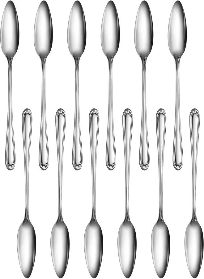 نيو ستار فود سيرفيس مجموعة ملاعق شاي من نيو ستار فود سيرفيس، طراز سليم لاين 58147، مصنوعة من الفولاذ المقاوم للصدأ 18/0، بطول 6 بوصات، مكونة من 12 قطعة - Image 1