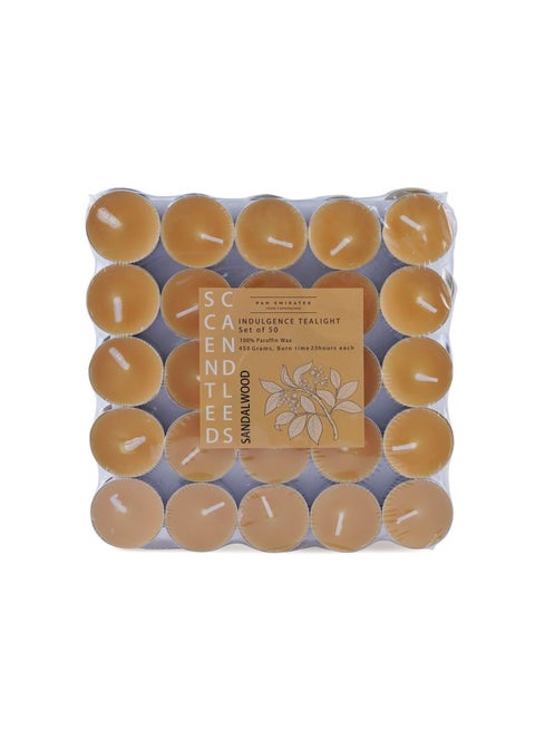 Indulgence Sandalwood 50 -Piece Tealight Candle - 2.5 Hrs