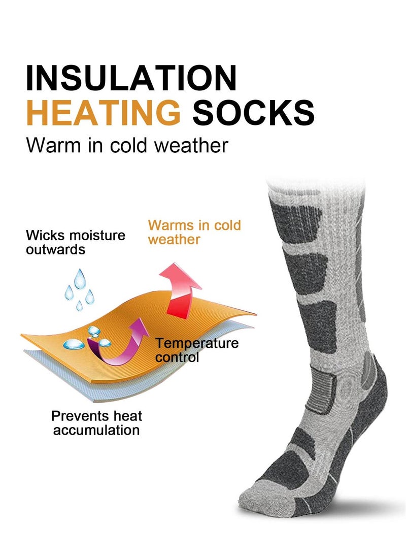 Excefore Merino Wool Ski Socks, 2 Pairs Thermal Knee High Warm Socks for Snowboarding, Hiking, Cold Weather, Snow, Hunting Non-Slip, Gray - Image 5