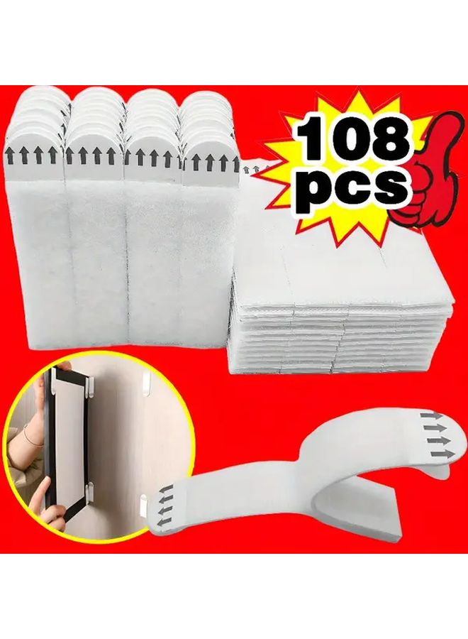 108pcs No Drill Hanging Strips Double Sided Removable Waterproof Adhesive Damage Free Hooks - Image 2