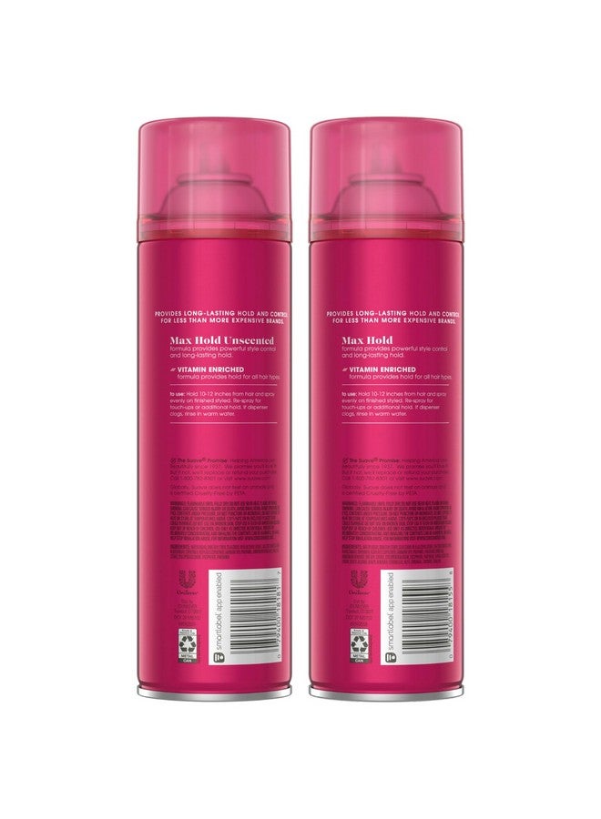 Suave Suave Hairspray Max Hold Variety 2-Pack, Unscented & Scented Formulas - Aerosol Hairspray, 11 Oz Ea  - Image 2