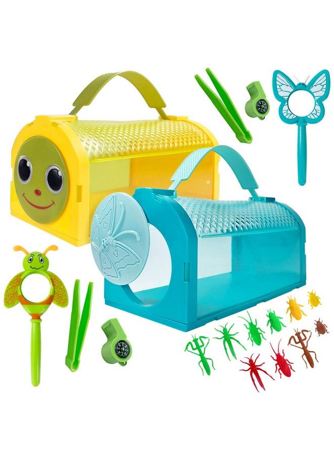 ESSENSON Bug Catcher Kit Outdoor Toy Gift For 3 4 5 6 7 8+ Year Old Boys Girls Kids 2 Pcs Critter Cage Butterfly Outdoor Explorer Kit With Whistles For Backyard Exploration - Image 2