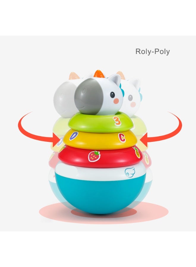 Hola Roly-Poly Unicorn - 3-in-1 Stacking Toy, Rocker, and Rattle for Babies, Encourages Grasping, Hand-Eye Coordination, Color & Number Learning, Sensory Development for 6M+ - Image 4