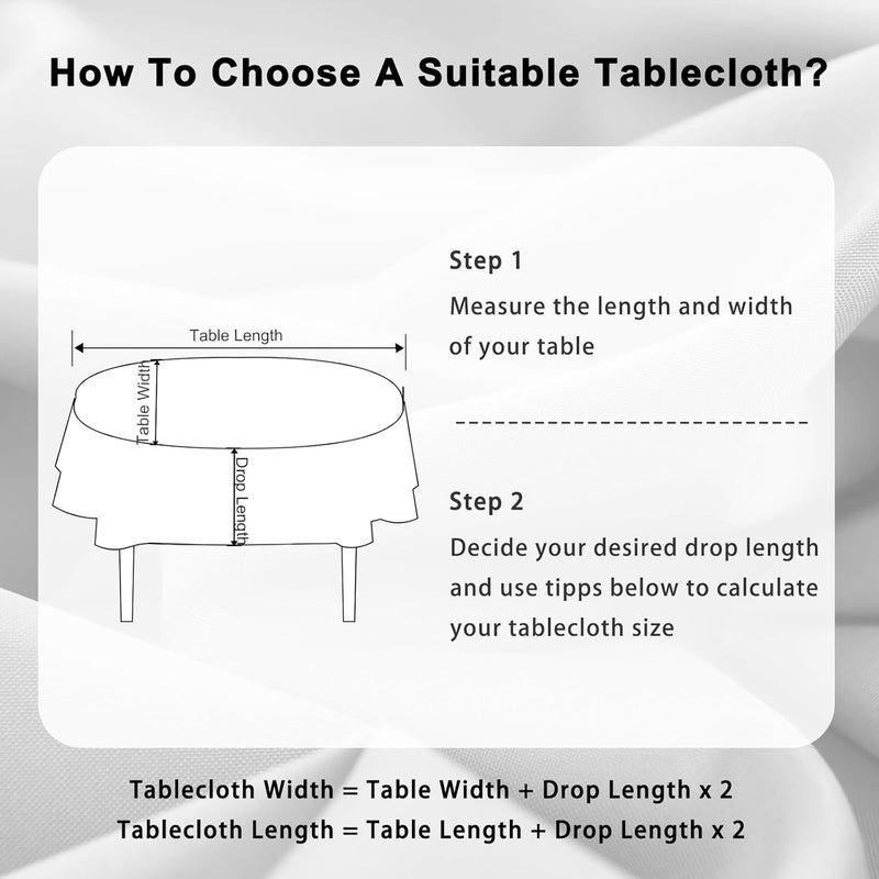 DWCN White Oval Tablecloth 140 x 180 cm Washable Waterproof 0utdoor Weatherproof Fabric Tablecloth Oilcloth Tablecloth Stain Protection Tablecloths for Home Dining Room, Garden, Party, Weddings or - Image 4