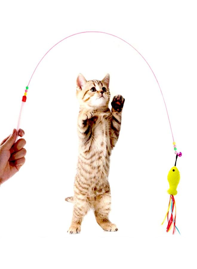لعبة قطة على شكل سمكة 110 سم عصا تفاعل صفراء - Image 3