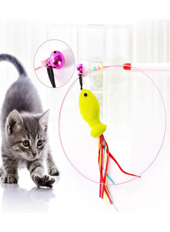 لعبة قطة على شكل سمكة 110 سم عصا تفاعل صفراء - Image 1