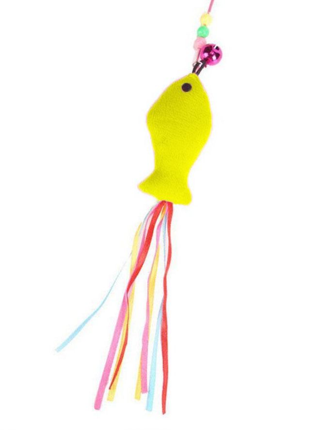 لعبة قطة على شكل سمكة 110 سم عصا تفاعل صفراء - Image 2