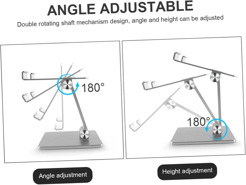 jojofuny Adjustable Folding Aluminum Tablet Stand Portable Laptop Holder Height Adjustment Suitable for Home Office Use - Image 3