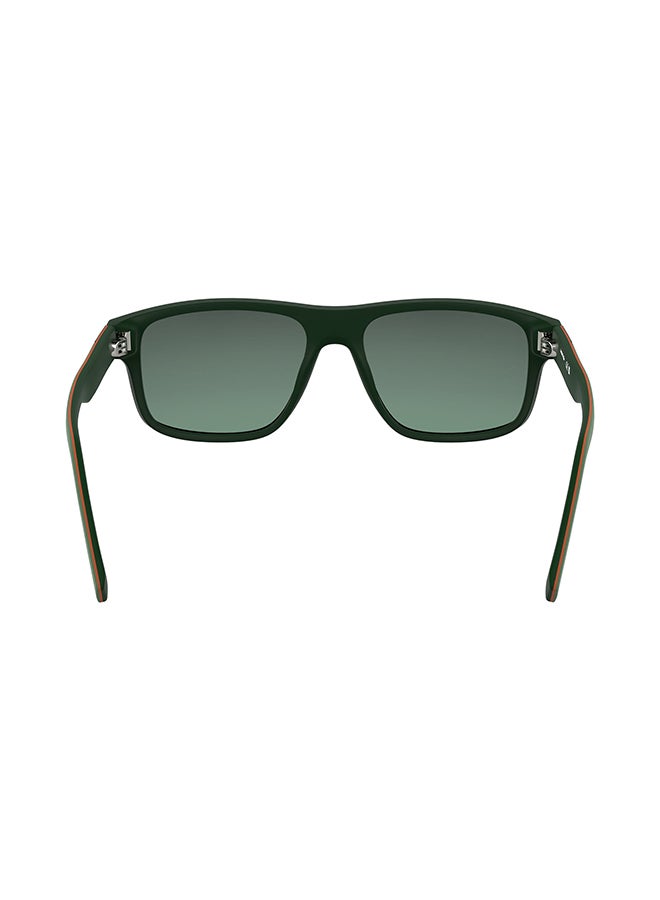 LACOSTE نظارات شمسية لاكوست كاملة الإطار L6057S 5717 (301) باللون الأخضر غير اللامع - Image 3