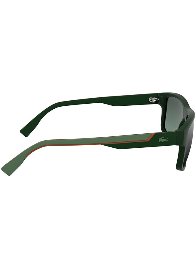 LACOSTE نظارات شمسية لاكوست كاملة الإطار L6057S 5717 (301) باللون الأخضر غير اللامع - Image 5