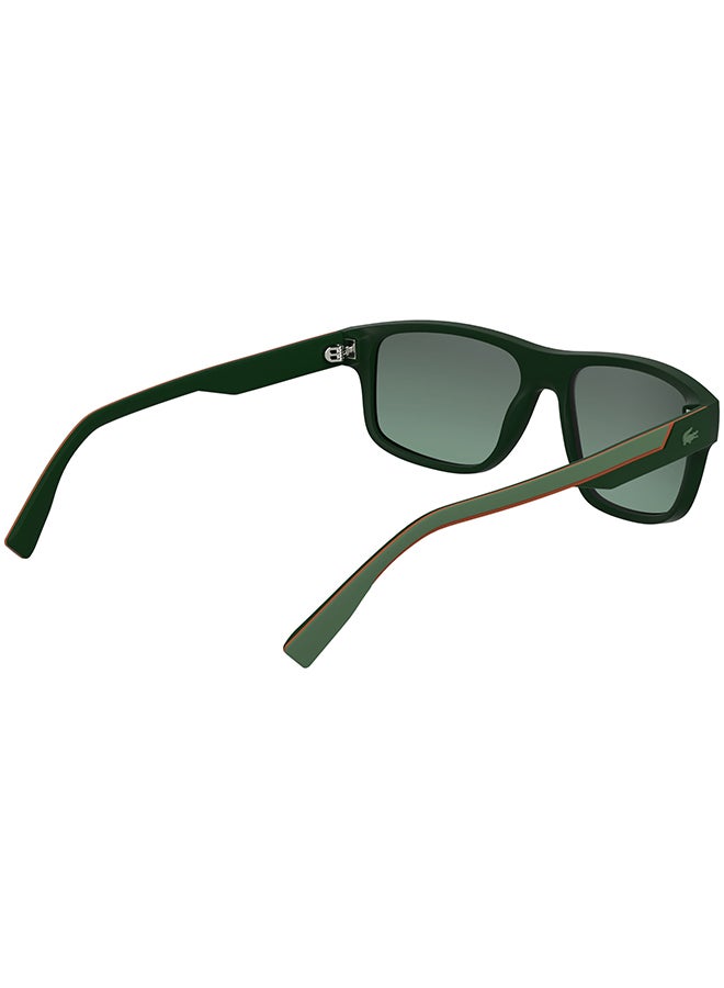 LACOSTE نظارات شمسية لاكوست كاملة الإطار L6057S 5717 (301) باللون الأخضر غير اللامع - Image 4