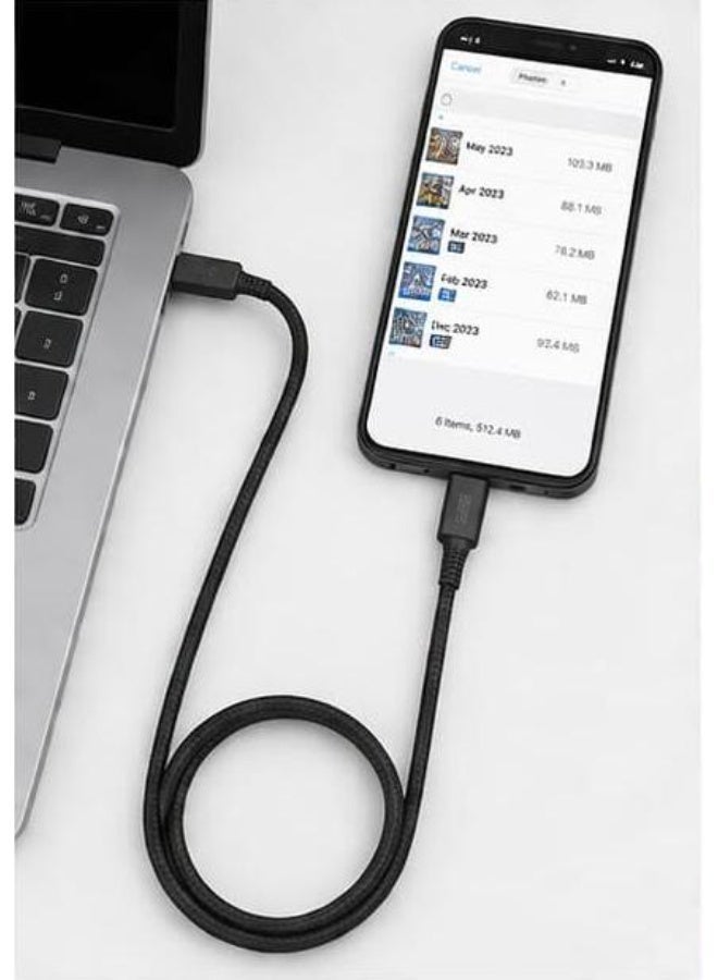 بيلك كيبل شحن ايفون بيلك Type-C إلى لايتنينج 30 واط شحن سريع بطول 2 متر نايلون متين متوافق مع ايفون 14 برو ماكس / 14 برو / 14 بلس / 14 وايباد - Image 3