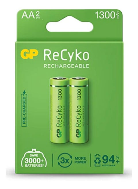GP ReCyko Rechargeable Battery 1300mAh 2XAA