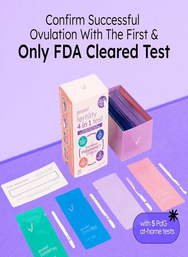 Proov - 4-in-1 Fertility Test for Women - Ovulation & Pregnancy Test Strips - Monitors FSH, LH, PdG & hCG - Promote Chance of Pregnancy - Fertility Hormone Tracking - 1 Cycle Test Kit - 20 Tests - Image 3