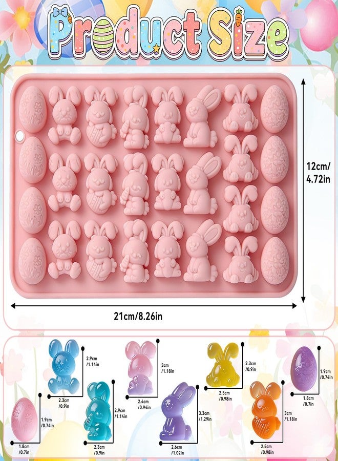 ANSEE Easter Silicone Molds, 2Pack 27 Cavity Bunny Egg Shapes Non-stick Mini Silicone Mold for DIY Baking Gummy, Candy, Chocolate, Cookie, Jelly, Pet Dog Treats - Image 4