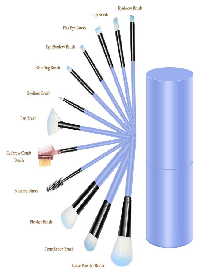 Datnasayad Makeup Brush - Multicolor, 12 Pieces, TY-12 BLUE BOX BRUSH -101 - Image 5