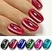 Double Rhythm Cat Eye Gel Polish Set 6 Colors Shimmer Glitter with Magnet Holographic Reflective Magnetic UV Gel Polish Art Kit (Black Burgundy Green Navy 6-Kit 41) - Image 2