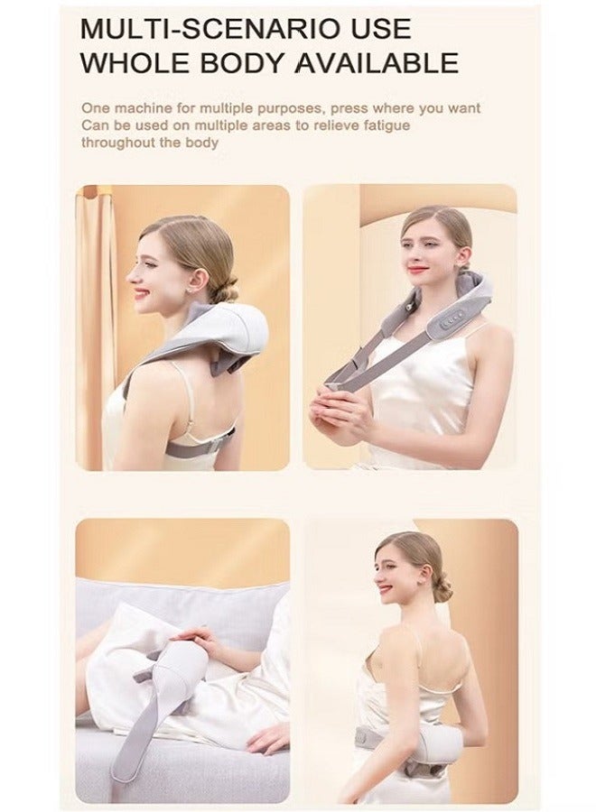 Mini Kneading Neck Massager Shoulder And Neck Hot Compress Massager Trapezius Massage Free Hands - Image 2