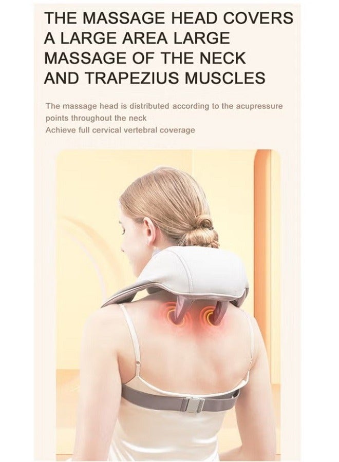 Mini Kneading Neck Massager Shoulder And Neck Hot Compress Massager Trapezius Massage Free Hands - Image 4