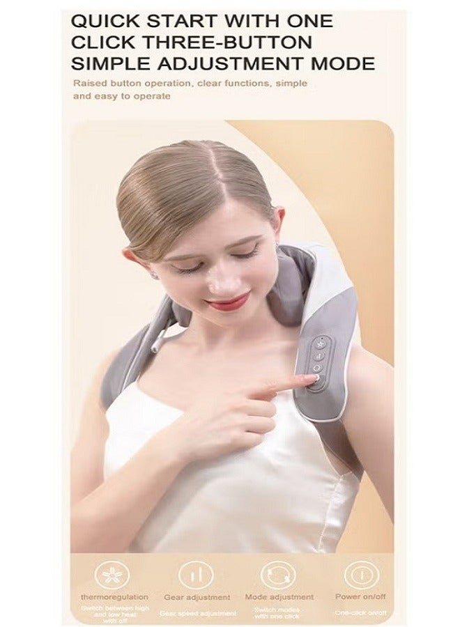 Mini Kneading Neck Massager Shoulder And Neck Hot Compress Massager Trapezius Massage Free Hands - Image 3