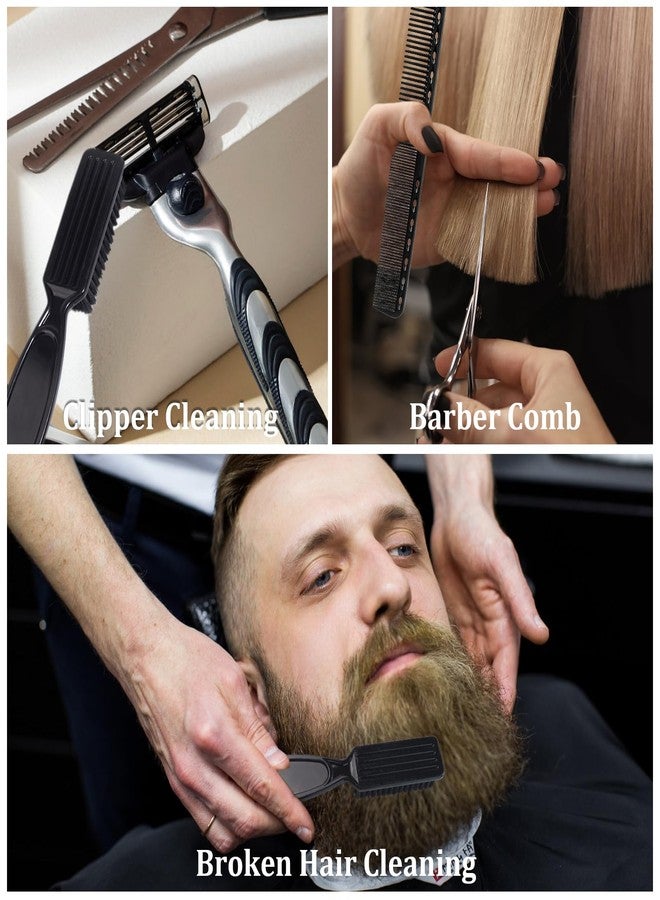 DUAIU 12Pcs Beard Shaper Tool Kit for Men Grooming, White Black Barber Pencil for Lineup Edging with Sharpener, Hairline Beard Guide Shaping Barber Comb Clipper Cleaning Brushes Hair Combs Set - Image 5